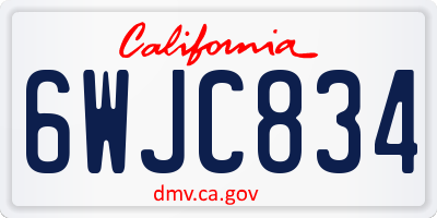 CA license plate 6WJC834