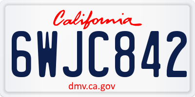 CA license plate 6WJC842