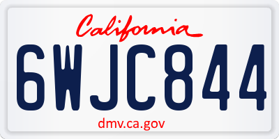 CA license plate 6WJC844