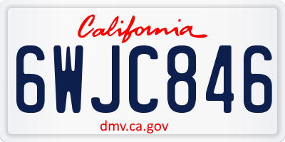 CA license plate 6WJC846