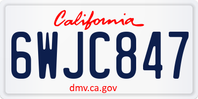 CA license plate 6WJC847