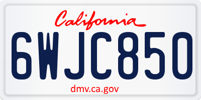 CA license plate 6WJC850