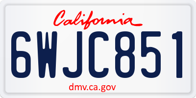 CA license plate 6WJC851