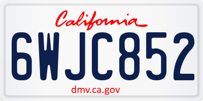 CA license plate 6WJC852