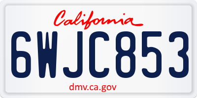 CA license plate 6WJC853
