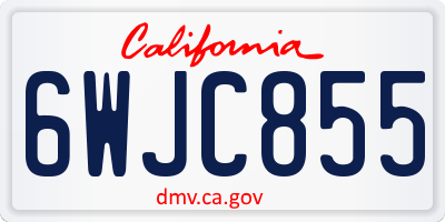 CA license plate 6WJC855