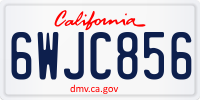 CA license plate 6WJC856