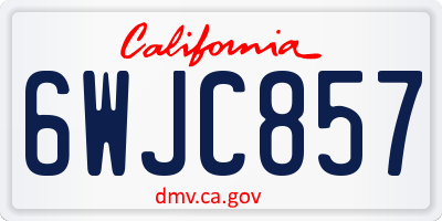 CA license plate 6WJC857