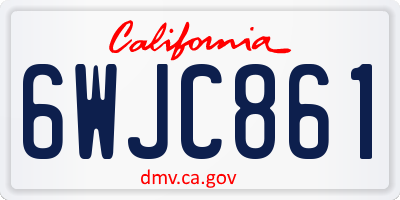 CA license plate 6WJC861