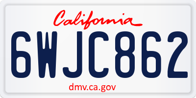 CA license plate 6WJC862