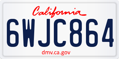 CA license plate 6WJC864