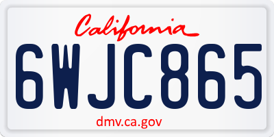 CA license plate 6WJC865