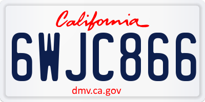 CA license plate 6WJC866