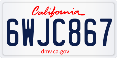 CA license plate 6WJC867