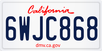 CA license plate 6WJC868