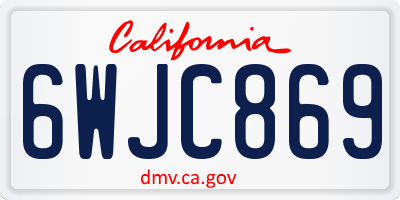 CA license plate 6WJC869