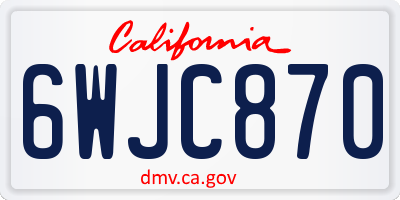 CA license plate 6WJC870