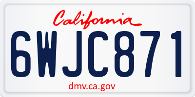 CA license plate 6WJC871