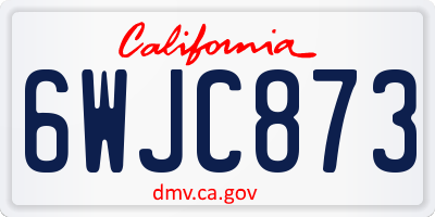 CA license plate 6WJC873