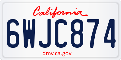 CA license plate 6WJC874