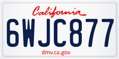 CA license plate 6WJC877