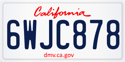 CA license plate 6WJC878