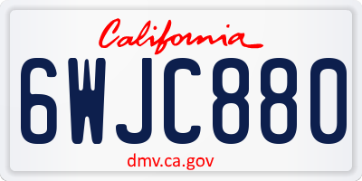 CA license plate 6WJC880