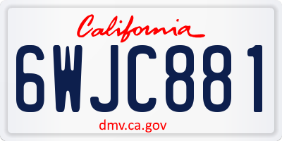 CA license plate 6WJC881