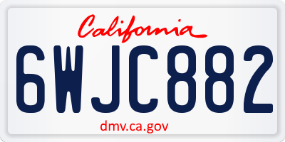 CA license plate 6WJC882