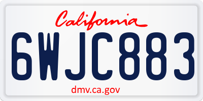 CA license plate 6WJC883