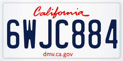 CA license plate 6WJC884