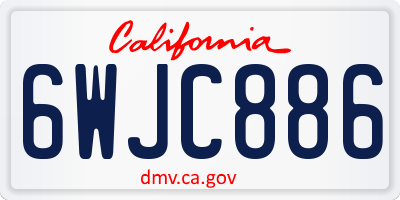 CA license plate 6WJC886