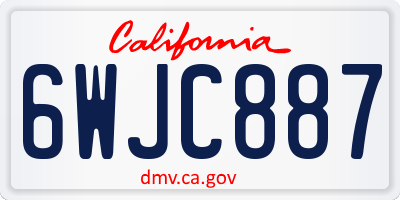 CA license plate 6WJC887
