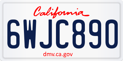 CA license plate 6WJC890