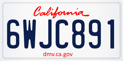 CA license plate 6WJC891