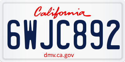 CA license plate 6WJC892