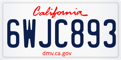 CA license plate 6WJC893