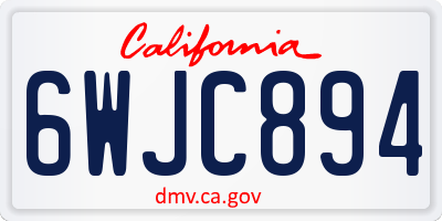 CA license plate 6WJC894