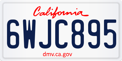CA license plate 6WJC895