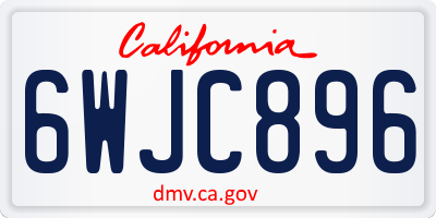 CA license plate 6WJC896