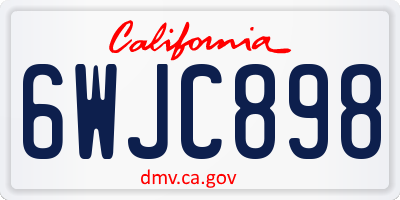 CA license plate 6WJC898