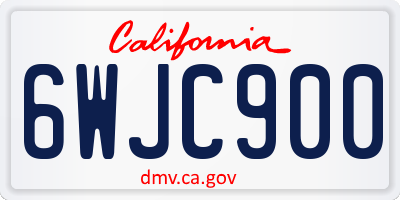 CA license plate 6WJC900