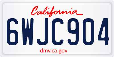 CA license plate 6WJC904