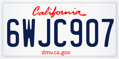 CA license plate 6WJC907