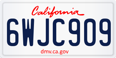 CA license plate 6WJC909