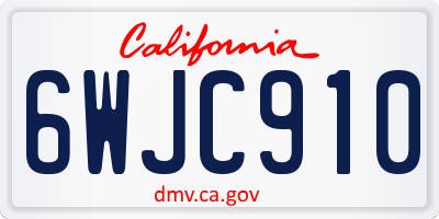 CA license plate 6WJC910