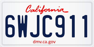 CA license plate 6WJC911