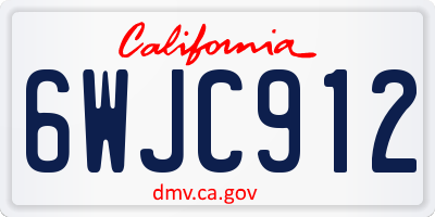 CA license plate 6WJC912