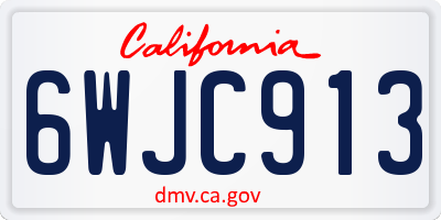 CA license plate 6WJC913