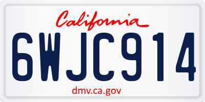 CA license plate 6WJC914